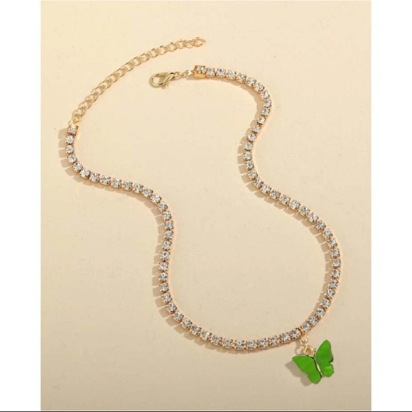 🦋 Butterfly Rhinestone Blinged-out Tennis Necklace 🦋 - Picture 3 of 3
